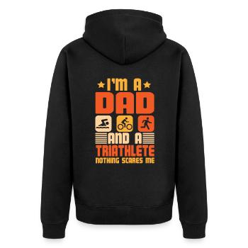 I'm A Dad And A Triathlete Nothing - Unisex Premium Organic Zip Hoodie - black - Back - Nico (187cm)
