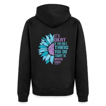 Guerrier de la santé mentale Violet et turquoise - Veste à capuche bio Premium Unisexe - noir - Dos - Nico (187cm)