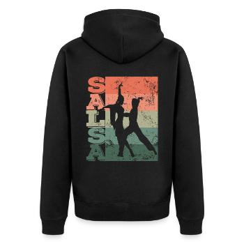 Salsero Und Salsera Salsa-festival - Unisex Premium Bio Zip Hoodie - Schwarz - Hinten - Nico (187cm)