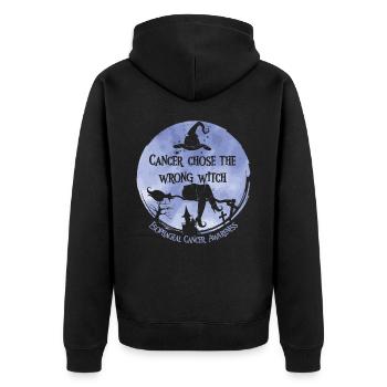 Cancer Sorcière Pervenche Œsophage - Veste à capuche bio Premium Unisexe - noir - Dos - Nico (187cm)