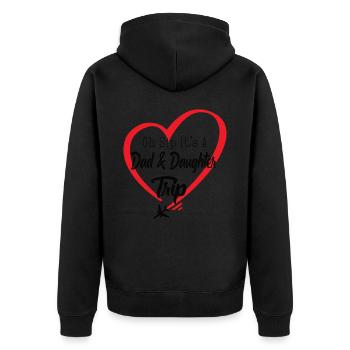 Oh Sip It's A Dad And Daughter Trip - Unisex Premium Organic Zip Hoodie - black - Back - Nico (187cm)