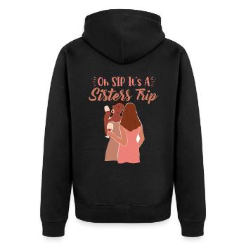 Girls Weekend Oh Sip It’s A Sisters Trip - Veste à capuche bio Premium Unisexe - noir - Dos - Nico (187cm)
