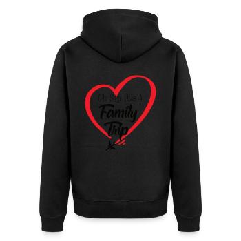 Oh Sip It's A Family Trip - Unisex Premium Organic Zip Hoodie - black - Back - Nico (187cm)