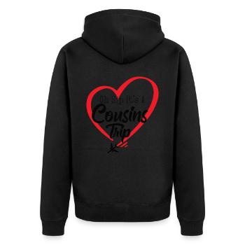 Cousin Weekend Oh Sip Its A Cousin Trip - Unisex Premium Organic Zip Hoodie - black - Back - Nico (187cm)