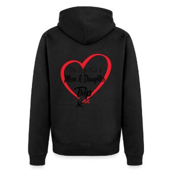 glüOh Sip It's A Mom And Daughter Trip - Unisex Premium Organic Zip Hoodie - black - Back - Nico (187cm)
