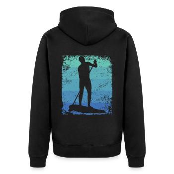 Stand Up Paddling Stand Up Board Sup - Unisex Premium Bio Zip Hoodie - Schwarz - Hinten - Nico (187cm)