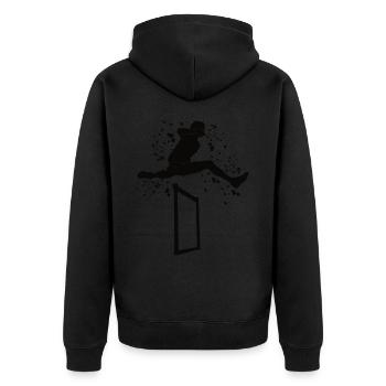 Hurdle Run Obstacle Course Kids Hurdle Run - Unisex Premium Organic Zip Hoodie - black - Back - Nico (187cm)