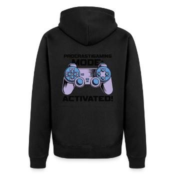 Gamer Procrastimode de jeu activé - Veste à capuche bio Premium Unisexe - noir - Dos - Nico (187cm)