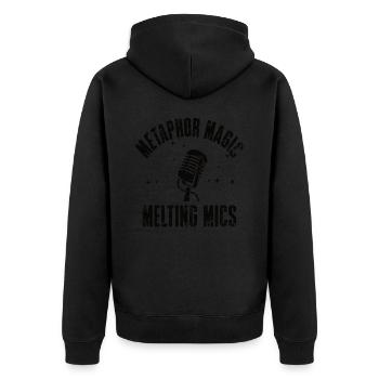 Poetry Slam Metapher Magie Slam Poetry - Unisex Premium Bio Zip Hoodie - Schwarz - Hinten - Nico (187cm)