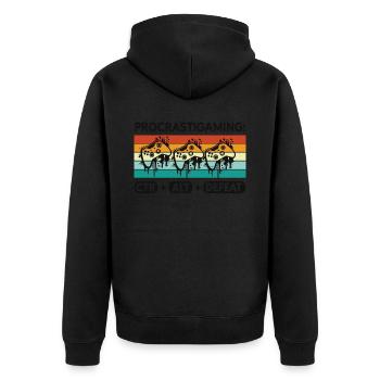 Gamer Procrastigaming CTR Alt Defeat Gaming - Unisex Premium Organic Zip Hoodie - black - Back - Nico (187cm)