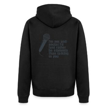 Ich Bin Nicht Anti-sozial Poetry Slam - Unisex Premium Bio Zip Hoodie - Schwarz - Hinten - Nico (187cm)