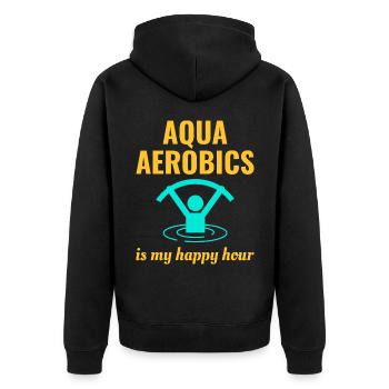 Water aerobics Aquatic fitness Aqua Exercise - Unisex Premium Organic Zip Hoodie - black - Back - Nico (187cm)