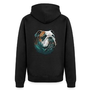 Expression de bouledogue - Veste à capuche bio Premium Unisexe - noir - Dos - Nico (187cm)