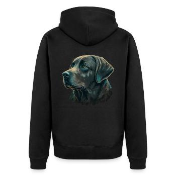 Gentle Labrador Retriever - Unisex Premium Organic Zip Hoodie - black - Back - Nico (187cm)