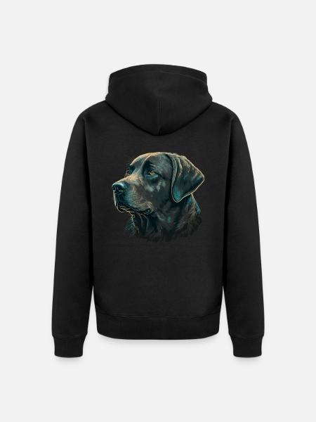 Gentle Labrador Retriever - Unisex Premium Organic Zip Hoodie - black