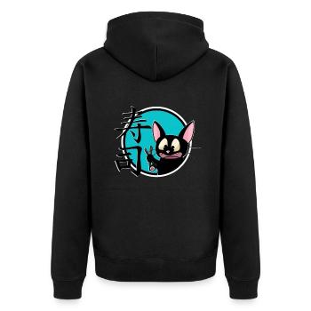mignon drôle manga cat shirt autocollant - Veste à capuche bio Premium Unisexe - noir - Dos - Nico (187cm)