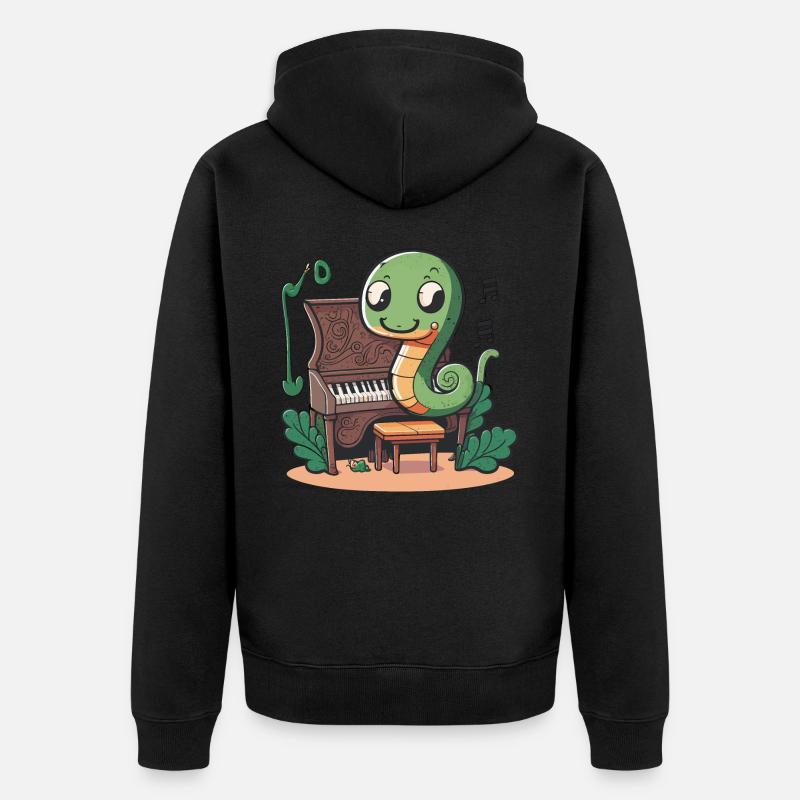 Pianiste Serpent - Veste à capuche bio Premium Unisexe - noir