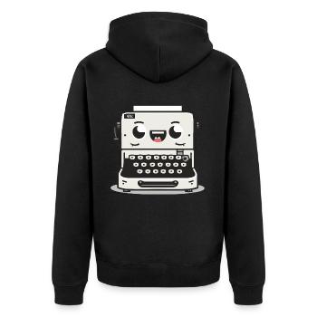 Vintage Elegance: A Captivating Black and White Ph - Unisex Premium Organic Zip Hoodie - black - Back - Nico (187cm)