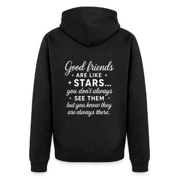 Good friend Are like Stars they are always there - Unisex Premium Organic Zip Hoodie - black - Back - Nico (187cm)