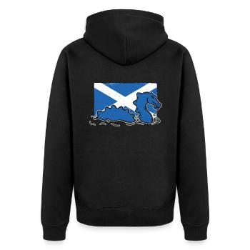 Loch Ness Nessie Monster Schottland - Unisex Premium Bio Zip Hoodie - Schwarz - Hinten - Nico (187cm)