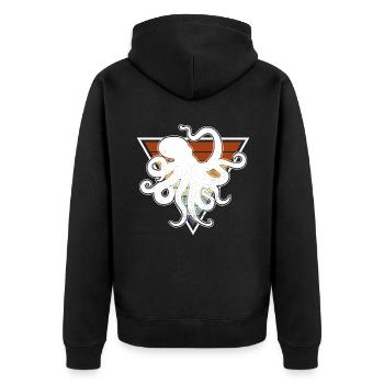 Oktopus Kraken Tintenfisch Tentakel - Unisex Premium Bio Zip Hoodie - Schwarz - Hinten - Nico (187cm)