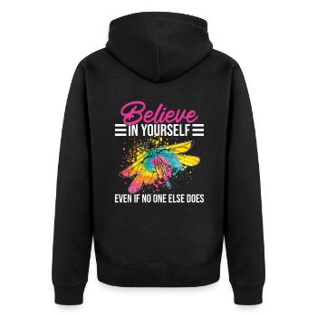 Dragonfly Spirituality Mythology Insects Animal - Unisex Premium Organic Zip Hoodie - black - Back - Nico (187cm)