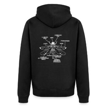 Dragonfly Anatomy Insects Animal Entomology - Unisex Premium Organic Zip Hoodie - black - Back - Nico (187cm)