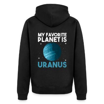 Ma planète préférée est Uranus - Uranus Planet - Veste à capuche bio Premium Unisexe - noir - Dos - Nico (187cm)