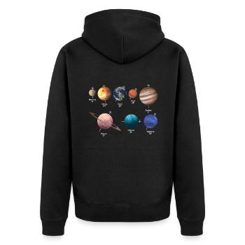 Planet Rotation Solar System Space - Unisex Premium Organic Zip Hoodie - black - Back - Nico (187cm)
