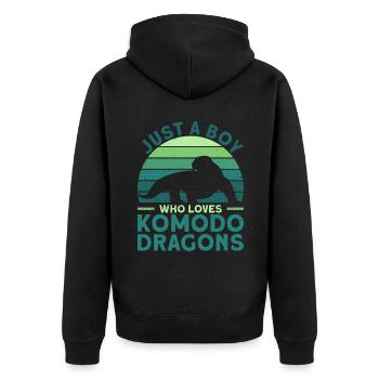 Juste un garçon qui aime les dragons de Komodo - Dragon de Komodo - Veste à capuche bio Premium Unisexe - noir - Dos - Nico (187cm)