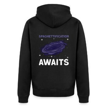 Spaghettification vous attend - Black Hole Astronomer - Veste à capuche bio Premium Unisexe - noir - Dos - Nico (187cm)