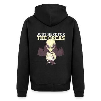 Juste ici pour les orques - Orque extraterrestre - Veste à capuche bio Premium Unisexe - noir - Dos - Nico (187cm)