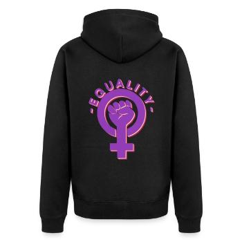 Gleichberechtigung - Feminismus Frauenrechte - Unisex Premium Bio Zip Hoodie - Schwarz - Hinten - Nico (187cm)