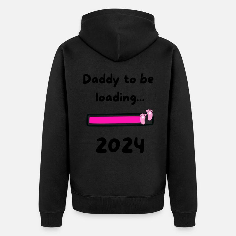 Daddy loading 2024 Girl - Unisex Premium Bio Zip Hoodie - Schwarz