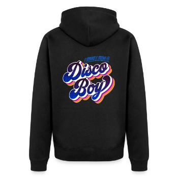 Disco Boy | Party Celebration Party Shirt - Unisex Premium Organic Zip Hoodie - black - Back - Nico (187cm)