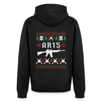 AR15 Ugly Christmas - Unisex Premium Organic Zip Hoodie - black - Back - Nico (187cm)