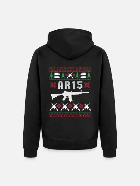 AR15 Ugly Christmas - Unisex Premium Organic Zip Hoodie - black