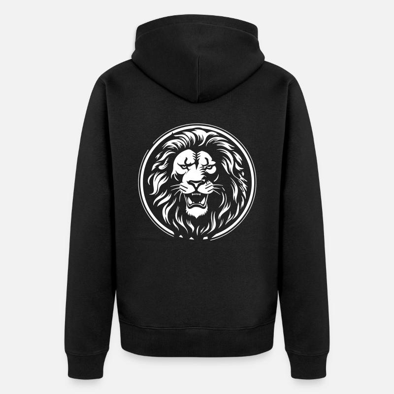 Lion - Veste à capuche bio Premium Unisexe - noir