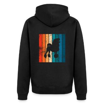 Poodle dog lover Retro vintage Gift idea - Unisex Premium Bio Zip Hoodie - Schwarz - Hinten - Nico (187cm)