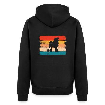 Poodle dog lover Retro vintage Gift idea - Unisex Premium Bio Zip Hoodie - Schwarz - Hinten - Nico (187cm)