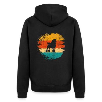 Poodle dog lover Retro vintage Gift idea - Unisex Premium Bio Zip Hoodie - Schwarz - Hinten - Nico (187cm)
