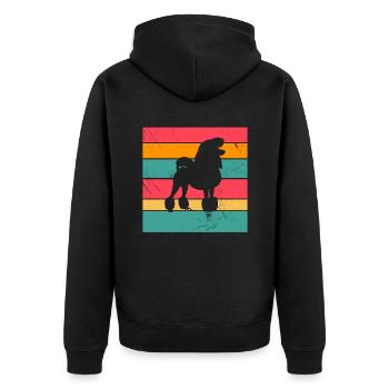 Poodle dog lover Retro vintage Gift idea - Unisex Premium Bio Zip Hoodie - Schwarz - Hinten - Nico (187cm)