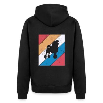 Caniche amoureux des chiens Retro vintage Idée cadeau - Veste à capuche bio Premium Unisexe - noir - Dos - Nico (187cm)