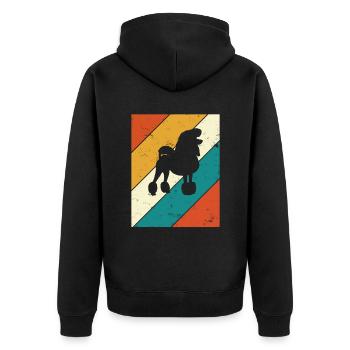 Poodle dog lover Retro vintage Gift idea - Unisex Premium Bio Zip Hoodie - Schwarz - Hinten - Nico (187cm)