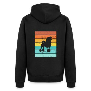 Poodle dog lover Retro vintage Gift idea - Unisex Premium Bio Zip Hoodie - Schwarz - Hinten - Nico (187cm)