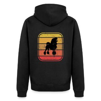 Caniche amoureux des chiens Retro vintage Idée cadeau - Veste à capuche bio Premium Unisexe - noir - Dos - Nico (187cm)