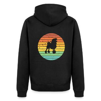 Caniche amoureux des chiens Retro vintage Idée cadeau - Veste à capuche bio Premium Unisexe - noir - Dos - Nico (187cm)