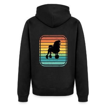 Poodle dog lover Retro vintage Gift idea - Unisex Premium Bio Zip Hoodie - Schwarz - Hinten - Nico (187cm)