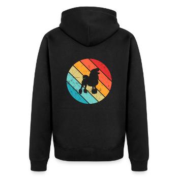 Poodle dog lover Retro vintage Gift idea - Unisex Premium Bio Zip Hoodie - Schwarz - Hinten - Nico (187cm)
