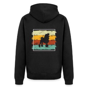 Caniche amoureux des chiens Retro vintage Idée cadeau - Veste à capuche bio Premium Unisexe - noir - Dos - Nico (187cm)
